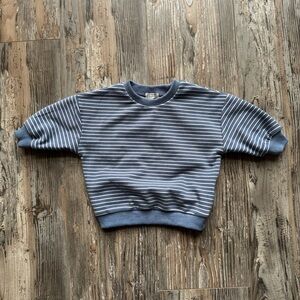Baby Maison Me Striped Blue White Crewneck Long Sleeve Sweatshirt 3-6 Months